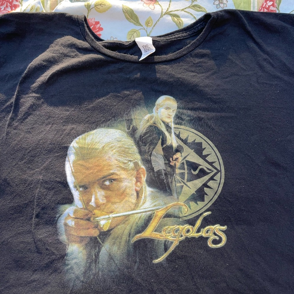 Vintage The Lord of the Rings Legalos Black Graphic T-Shirt - Picture 4 of 14